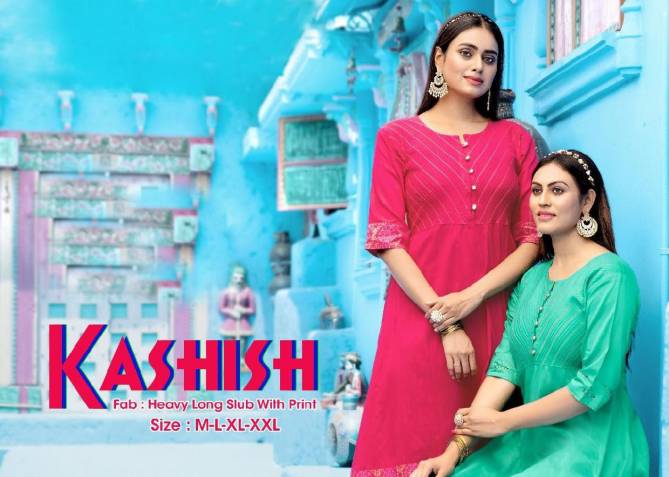 Kashish 101 Latest Regular Wear Rayon Slub Designer Kurti Collection
